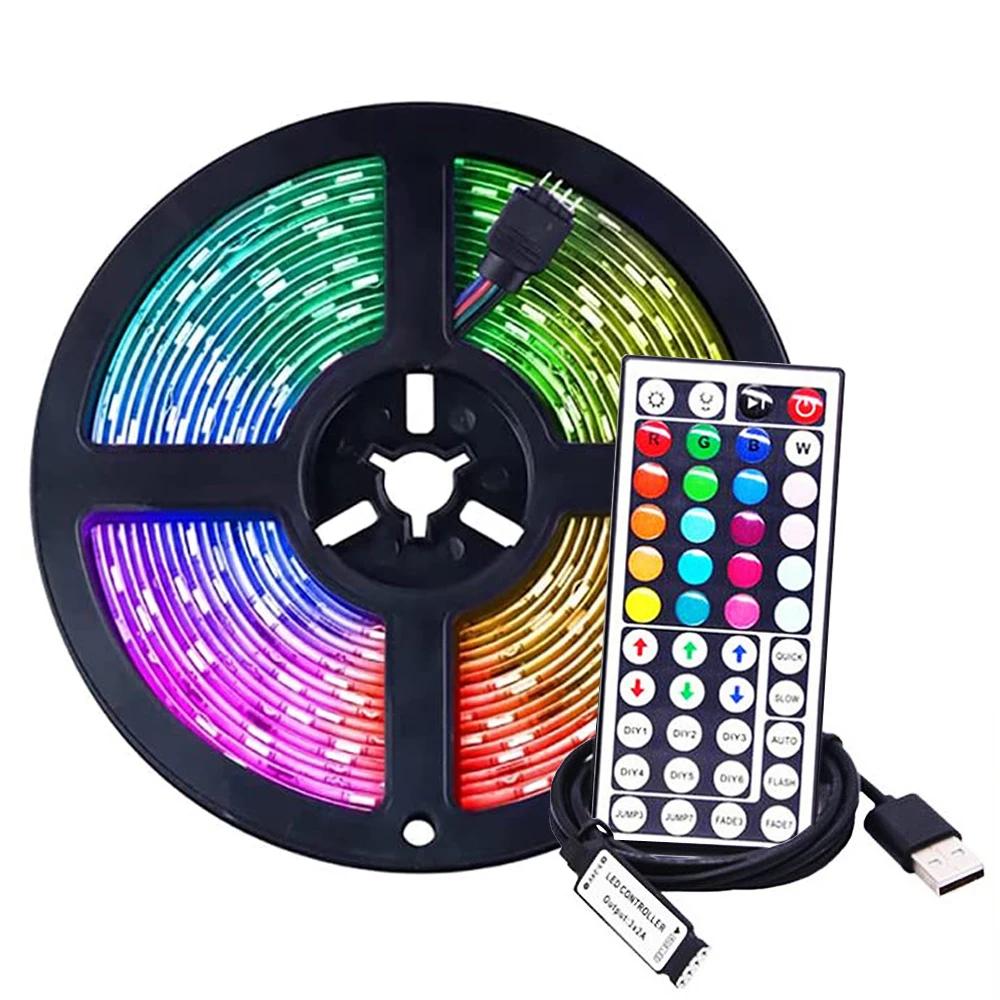 5050 2835 RGB LED Ʈ Ʈ, 5V USB  , 44 Ű ŰƮ,  0.5, 1m, 5m, LED ,    TV Ʈ